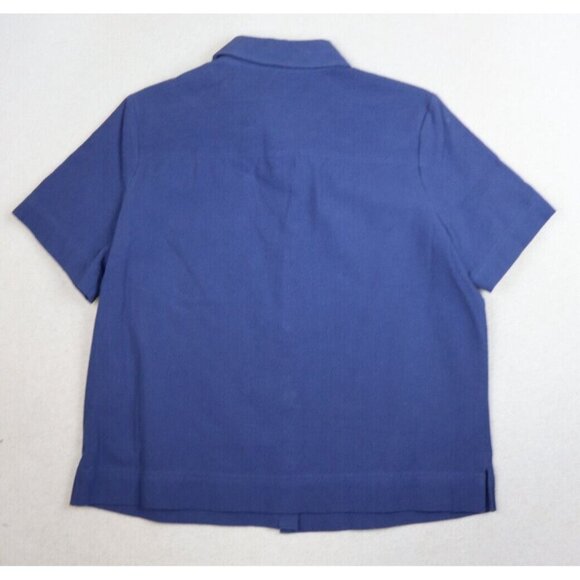 APPLESEED'S - WOMEN'S BLUE SHORT SLEEVE BUTTON-UP TOP SHIRT SIZE PM - Picture 6 of 6